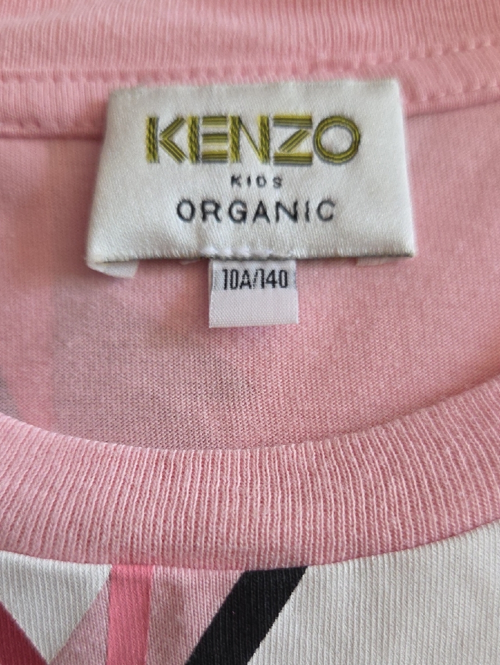 KENZO Kids Light Pink Graphic Short Sleeve Tee Girls Size 10 - Picture 3 of 12